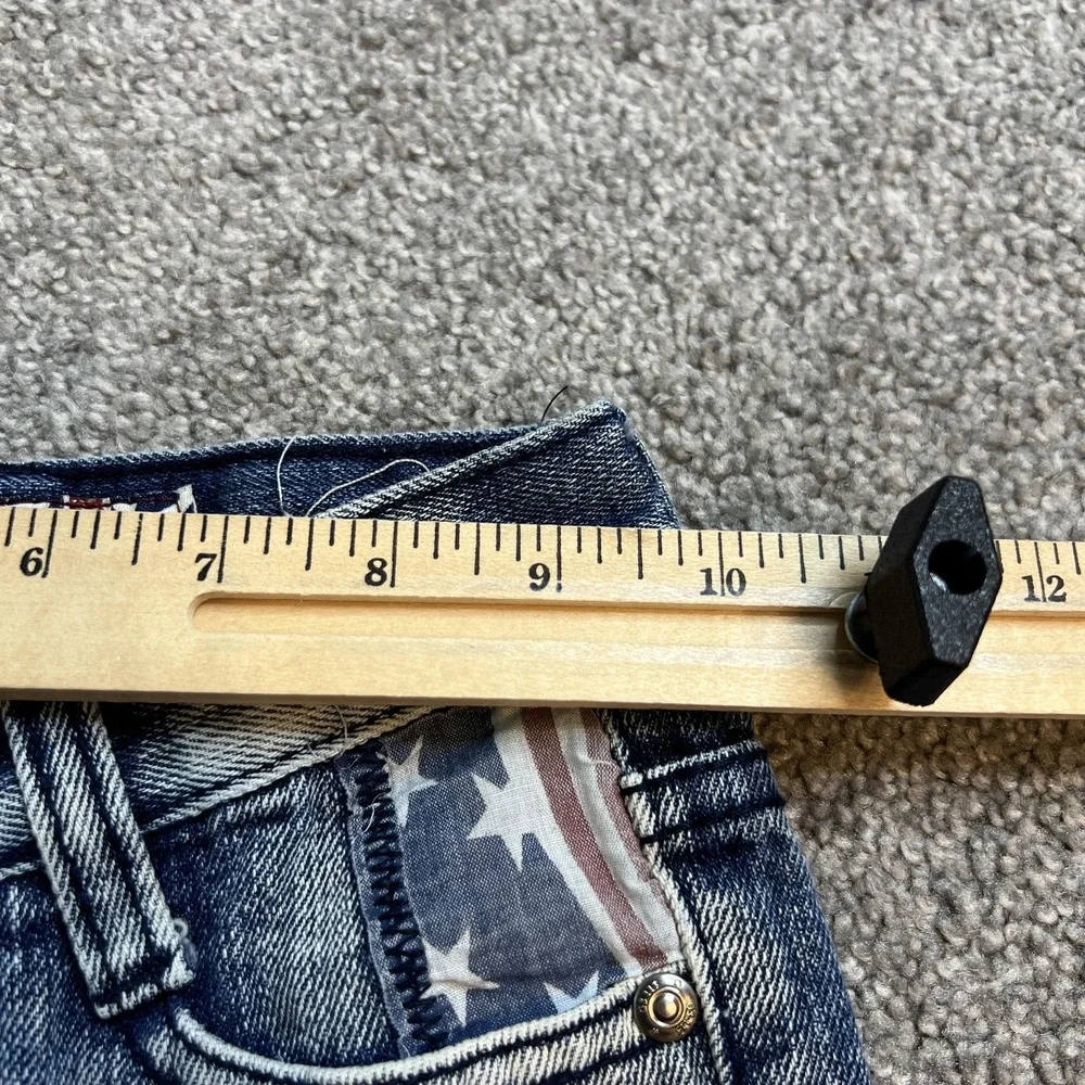 Vintage & Denim Jeans Boys 4 Light‎ Wash Distressed American Flag Patch Straight